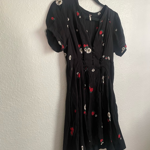 Free People Dream Girl Lace Up Strawberry Dress - Picture 6 of 9